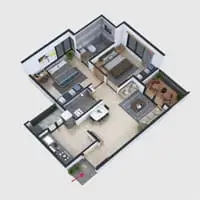 Nexus Kinaara Chikhali 2 BHK Floor Plan Image