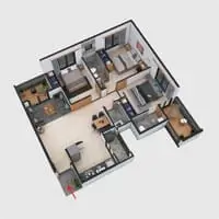 Nexus Kinaara Chikhali 3 BHK Floor Plan Image